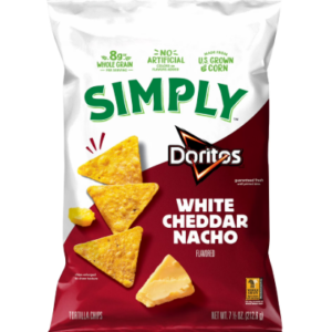 Simply Doritos White Cheddar Nacho Flavored Tortilla Chips – 7.5 oz