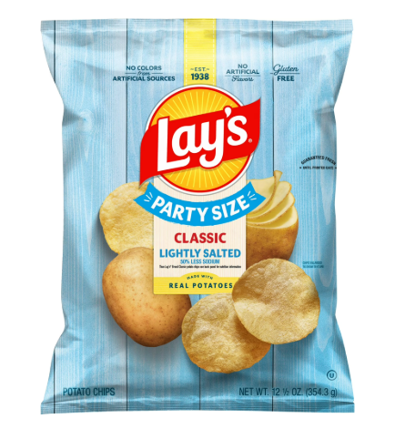 Lay’s Potato Chips Lightly Salted – Party Size, 12.5 oz
