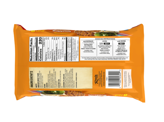 El Monterey Bean & Cheese Burritos – 32 oz, 8 Count (Frozen) - Image 3