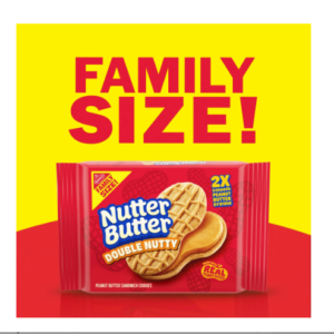 NUTTER BUTTER Double Nutty Peanut Butter Sandwich Cookies – Family Size, 15.27 oz
