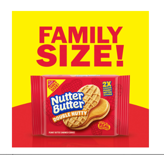 NUTTER BUTTER Double Nutty Peanut Butter Sandwich Cookies – Family Size, 15.27 oz