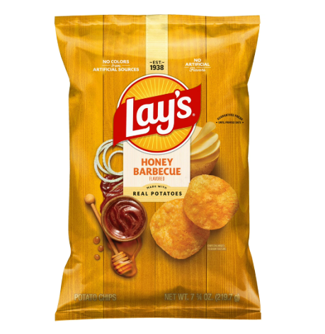 Lay’s Honey BBQ Potato Chips – Sweet & Smoky Flavor, 7.5 oz