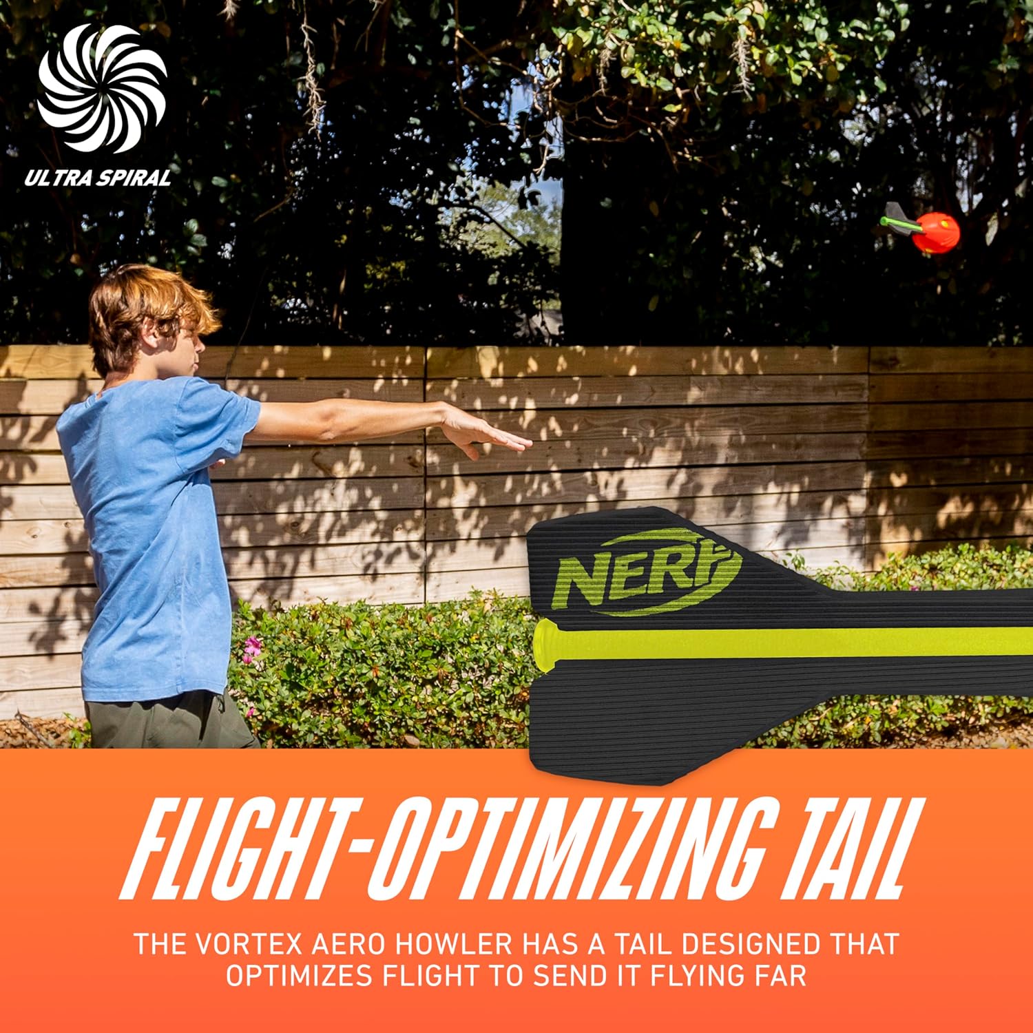 Nerf Vortex Aero Howler Foam Ball, Classic Long-Distance Football, Flight-Optimizing Tail, Whistling Sound, Indoor & Outdoor Fun, Christmas Stocking Stuffers for Kids - Image 5