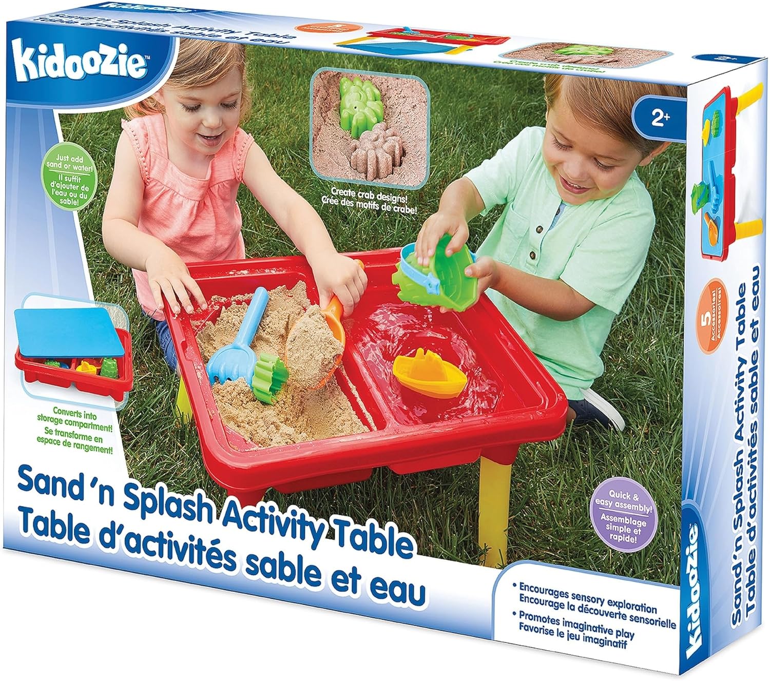 Toddler Sensory Kids Table with Lid | Sensory Bin | Kidoozie | Mega Block Compatible Lid | Indoor Outdoor Use , Red, G02521 17 x 12.5 x 11 inches - Image 6