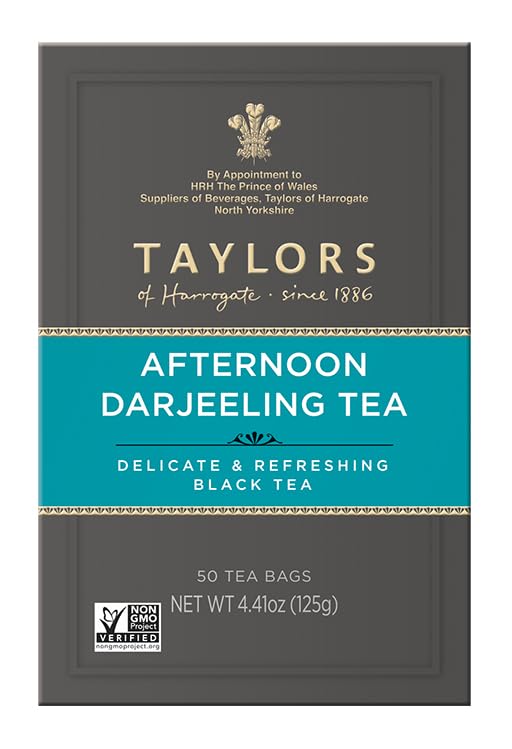 Taylors of Harrogate Afternoon Darjeeling, Black Tea, Pillow Bags 50 Count, Delicate, Sweet & Floral, Caffeinated, Enjoy Hot or Iced, 50 Teabags (Pack of 2) - Image 3