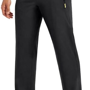 Men’s Lightweight Hiking Pants Quick Dry Water Resistant Sweatpants Athletic Jogger with Zipper Pockets Golf