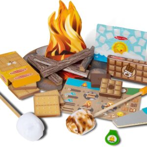 Melissa & Doug Let's Explore Campfire S’mores Set with Toy food & Kids Play Kitchen Accessories, Preschool Learning Toys for Girls & Boys 3+