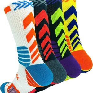 Athletic Crew Socks Performance Thick Cushioned Sport Basketball Running Training Compression Socks for Men & Women