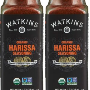 Watkins Gourmet Organic Spice Jar, Harissa, Non-GMO, Kosher, 2.5 oz. Bottle, 2-Pack