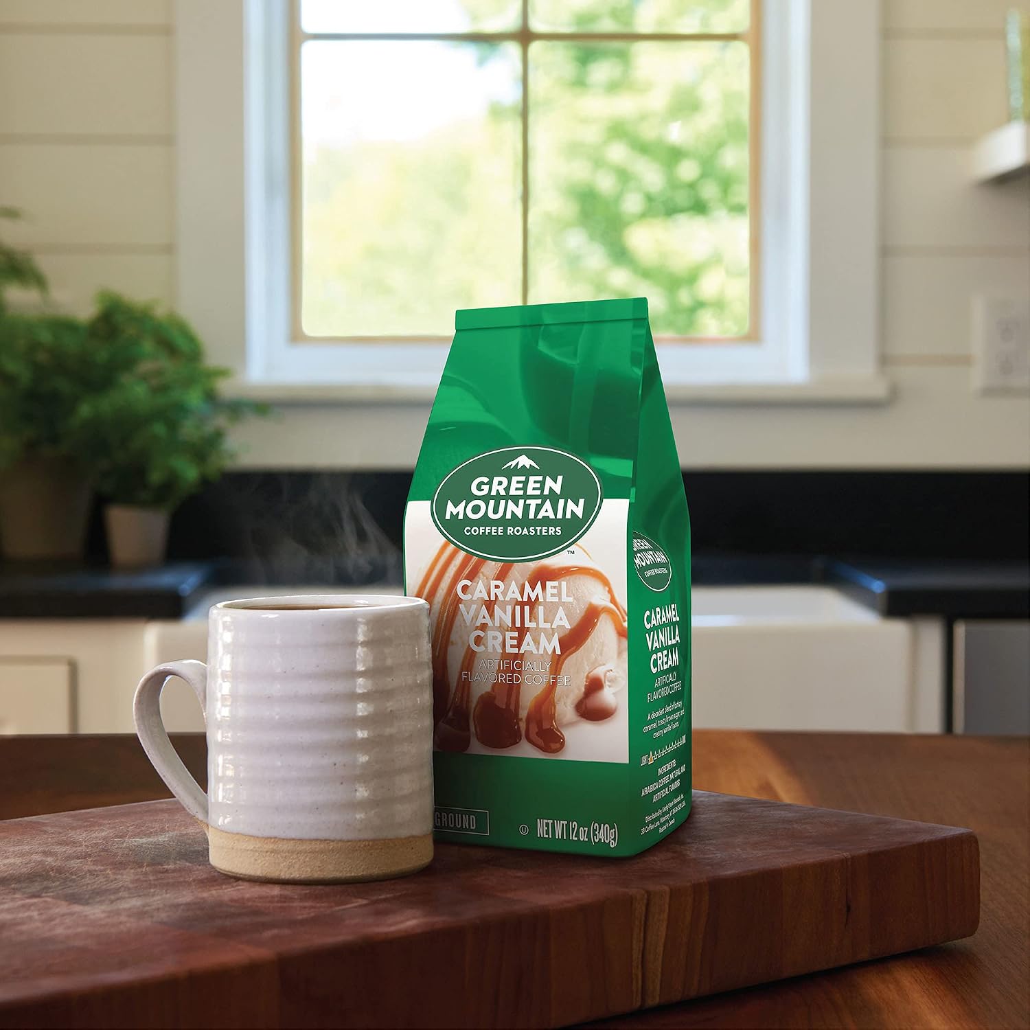 Green Mountain Coffee Roasters, Caramel Vanilla Cream, Ground Flavored Coffee, Light Roast, Bagged 12oz. (Pack of 2) - Image 3