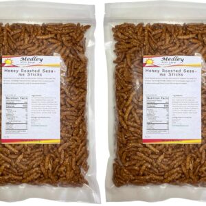 Honey Roasted Sesame Sticks Sesame Sticks 2 Lbs Bulk Delicious & Fresh Snack "Made in the USA" (Pack of 2)